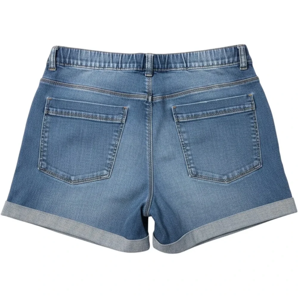 Wonder Nation‎ Girls Plus XL 14-16 Denim Shorts Medium Wash Cuffed Pull On